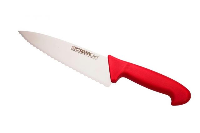סכין שף מוסדי משוננת 20 ס"מ