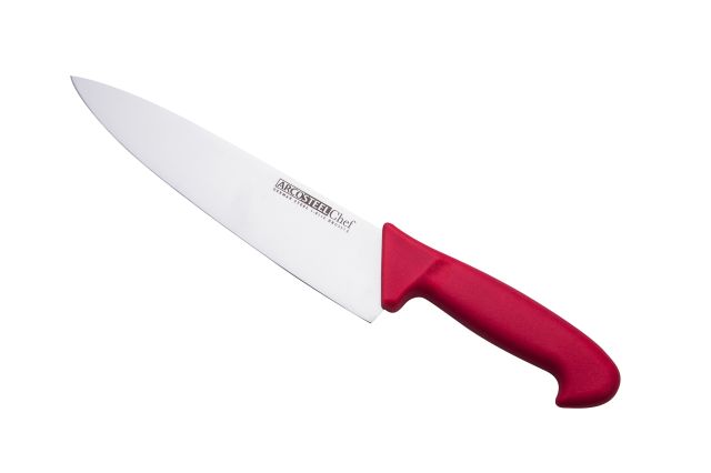 סכין שף מוסדי אדומה 25 ס"מ