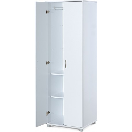 ארון אחסון 2 דלתות משולב מדפים ותליה בצבע לבן דגם 602 גובה 184 ס"מ עומק 52 ס"מ רוחב 60 ס"מ
