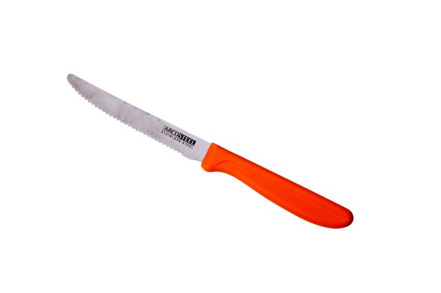 סכין משוננת 11 ס"מ ידית כתומה קצה מעוגל