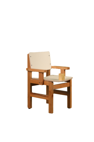 כסא עץ + ידית + מעצור